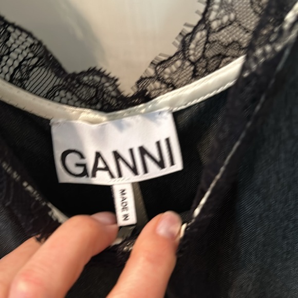 NWOT Ganni Drapey suiting u-neck midi dress SZ 32 - Picture 5 of 6